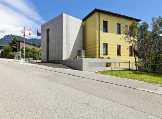 yellow commercial building