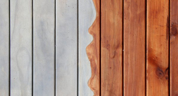 wood stain before and after