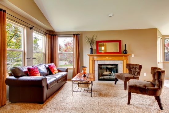 warm colored living room