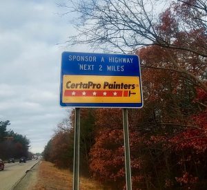 sponsor a highway sign with certapro painters