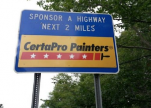 Sponsor highway sign