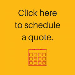 Gold background with a red calendar that says "Click here to schedule a quote."