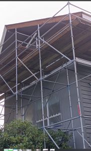 Scaffolding on a home
