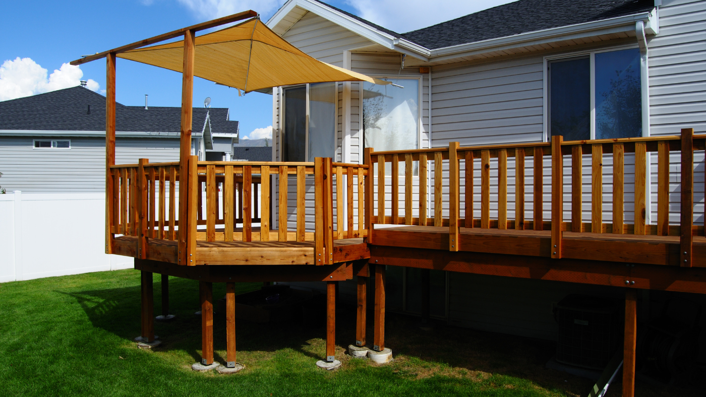 Outdoor stained deck