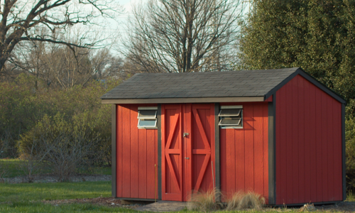 Exterior Painting Red Shed in Duxbury