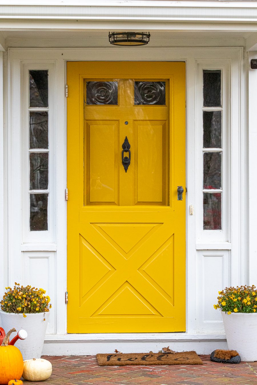 yellow painted front door and screen door Preview Image 5