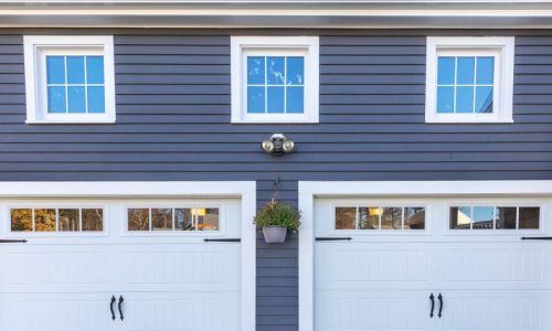 Close up - garage doors and trim