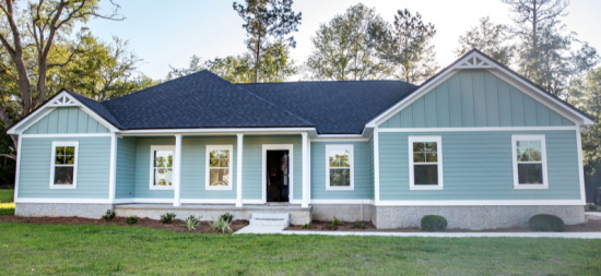 Turquoise ranch home