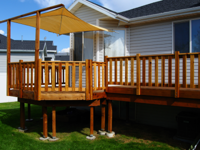 Outdoor stained deck