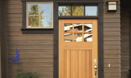 Dark Trim and Stained Front Door