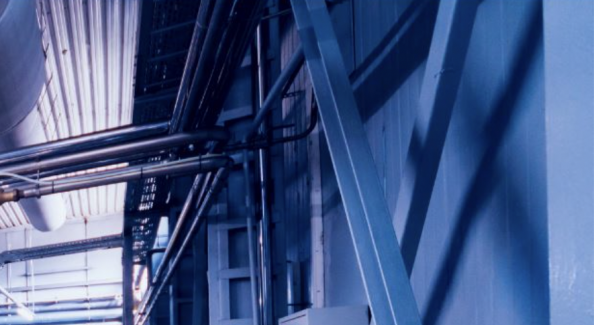 Warehouse with blue machinery Plymouth MA