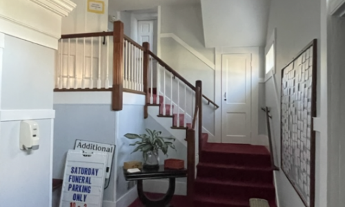 Interior painting to entrance of church