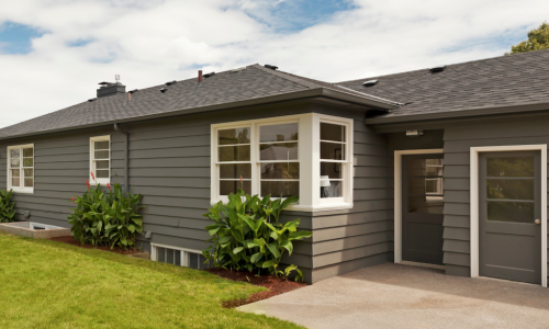 Exterior painting to brown ranch home