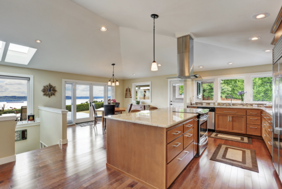 Kitchen in open floor plan home
