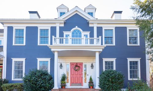 Blue & White Exterior