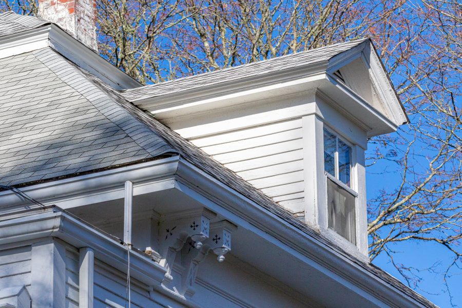Close up view of dormer and trim after painting project Preview Image 2