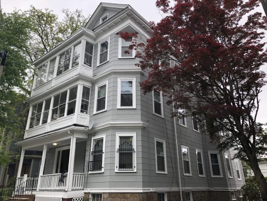 triple decker house painting in Boston