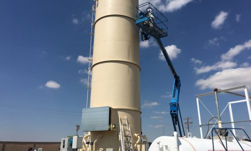 Painting the 50' Tall Industrial Gas Flare