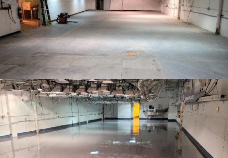 Facility 3 before and after flooring