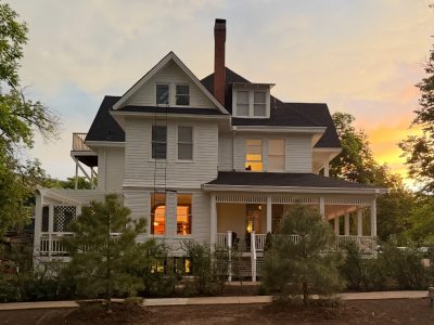 historic home fully repainted white