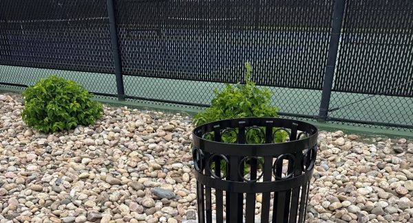 municipal waste recepticals during repaint