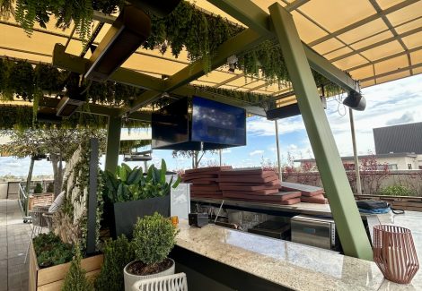 painted hotel rooftop bar