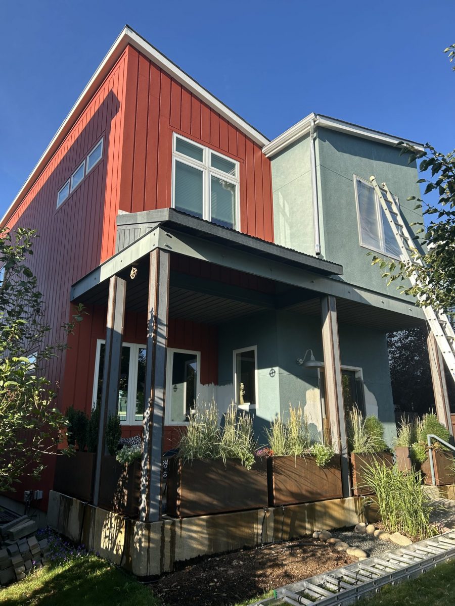 grey and red home exterior before repaint Preview Image 14