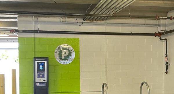 painted white and green garage