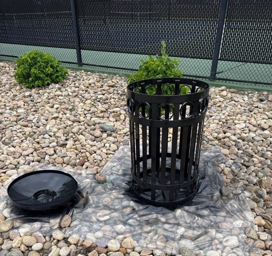 municipal waste recepticals during repaint