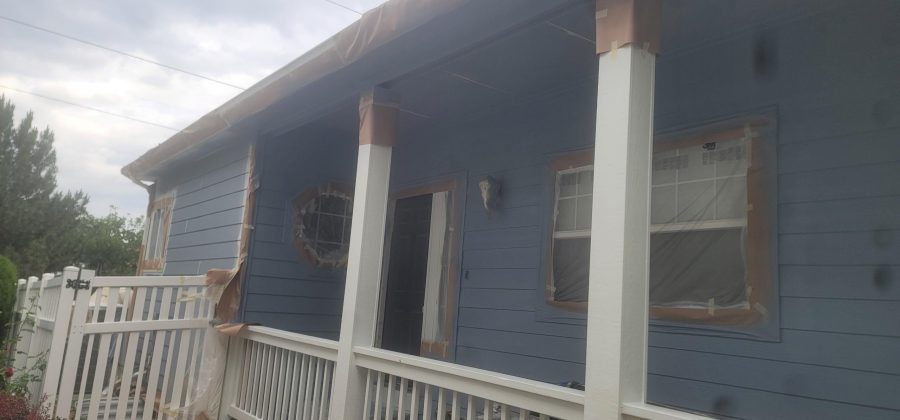 front porch with protective covers during painting Preview Image 13