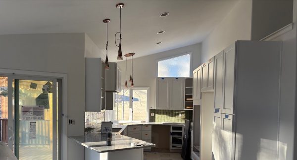kitchen in home in boulder, co during painting project