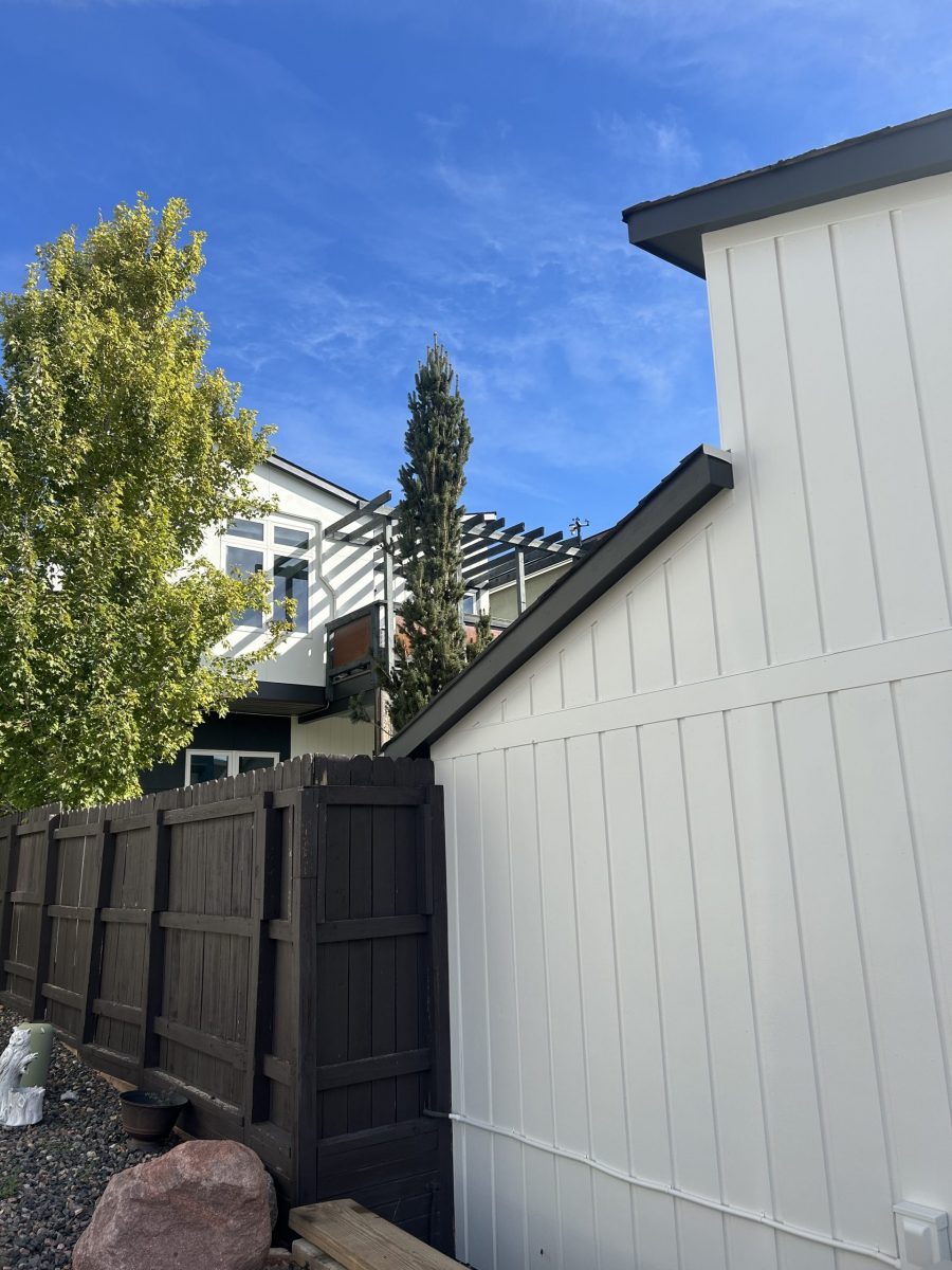 white and black painted home and garage exterior Preview Image 9