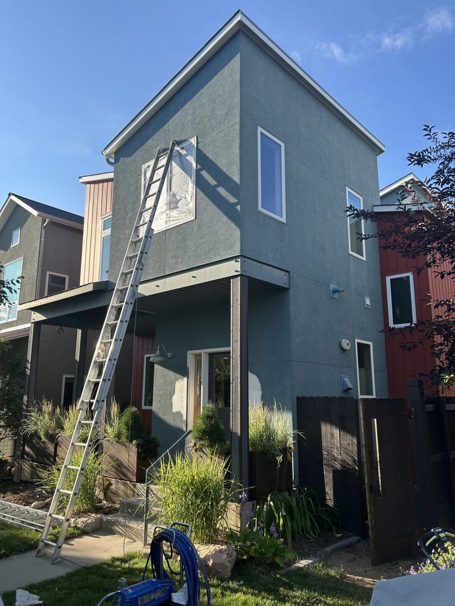 grey and red home exterior before repaint Preview Image 13