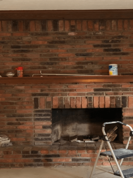 before fireplace painting in brecksville