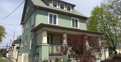 Exterior Stucco Project Painted Green