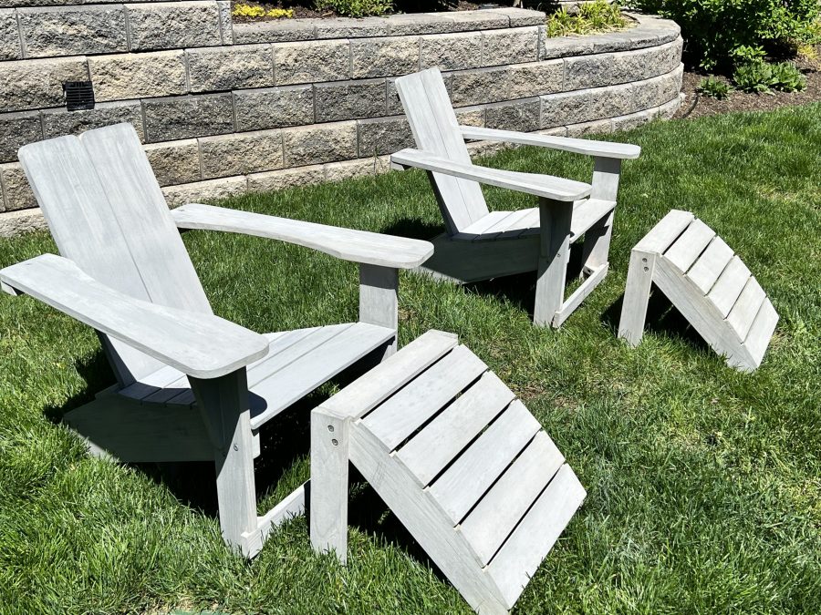 light stained wood lawn chairs