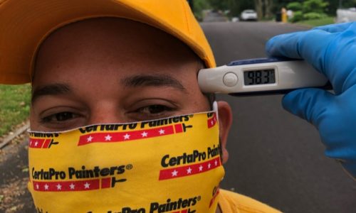 Each painter needs to take their temperature and record daily before they start working.