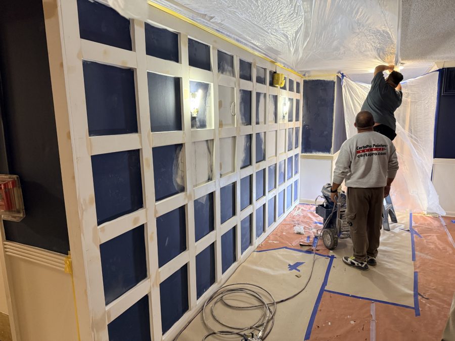 board and batten wall painting in progress Preview Image 4