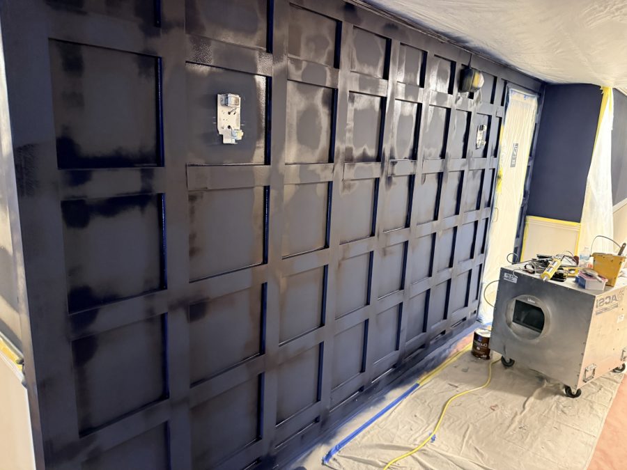 color drenched board and batten wall painting Preview Image 3