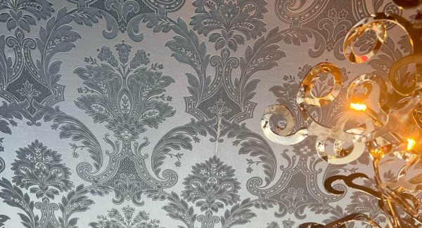 restaurant interior painting and wallpaper installation