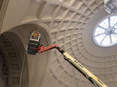 Interior of building repainted