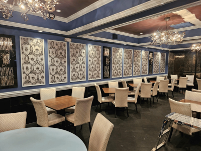 finished wallpaper installation on interior walls