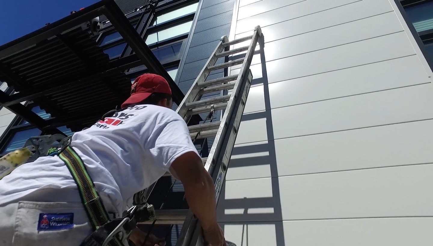 painter on ladder