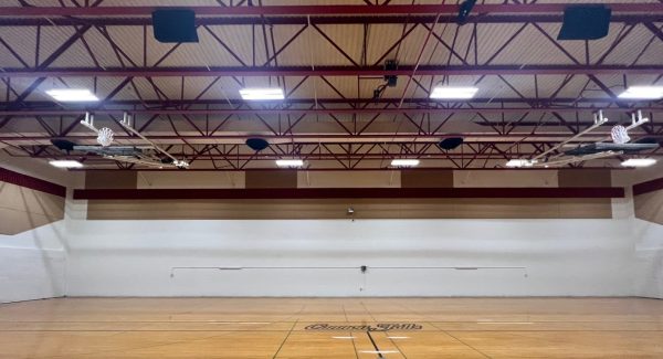 school gym after repainting