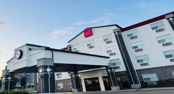 hotel exterior after commercial repaint