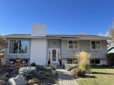 grey painted house exterior