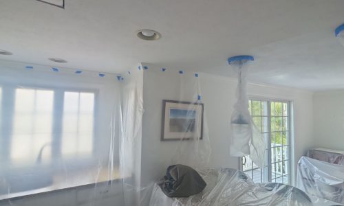 Kitchen During Ceiling Repair & Painting