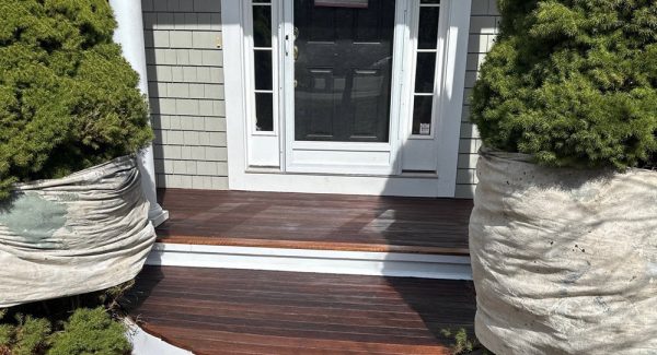 Deck Staining Project in Falmouth, MA