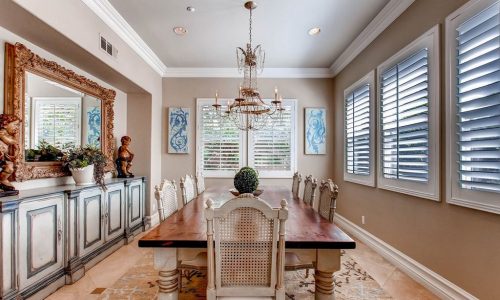 A dining room done in neutrals