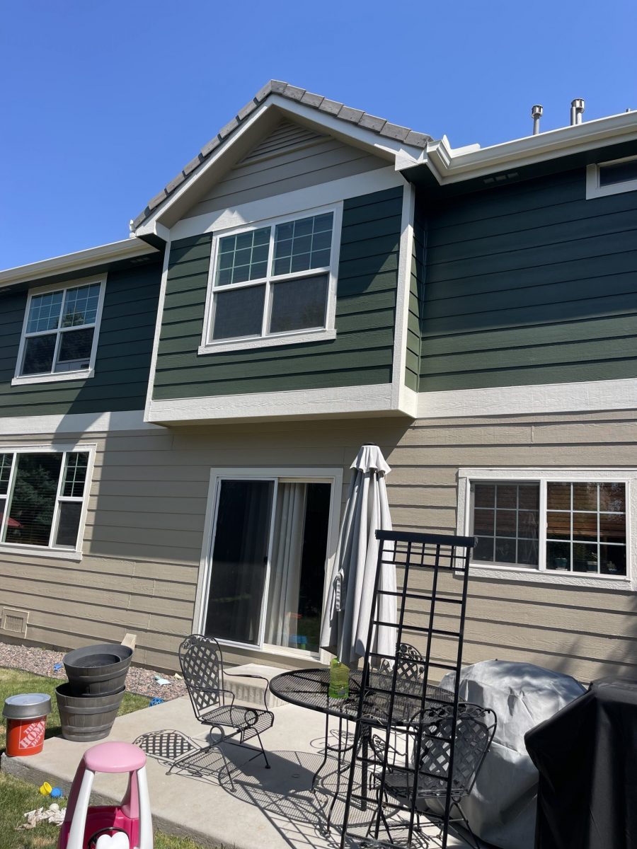 back of house with green and tan siding Preview Image 1